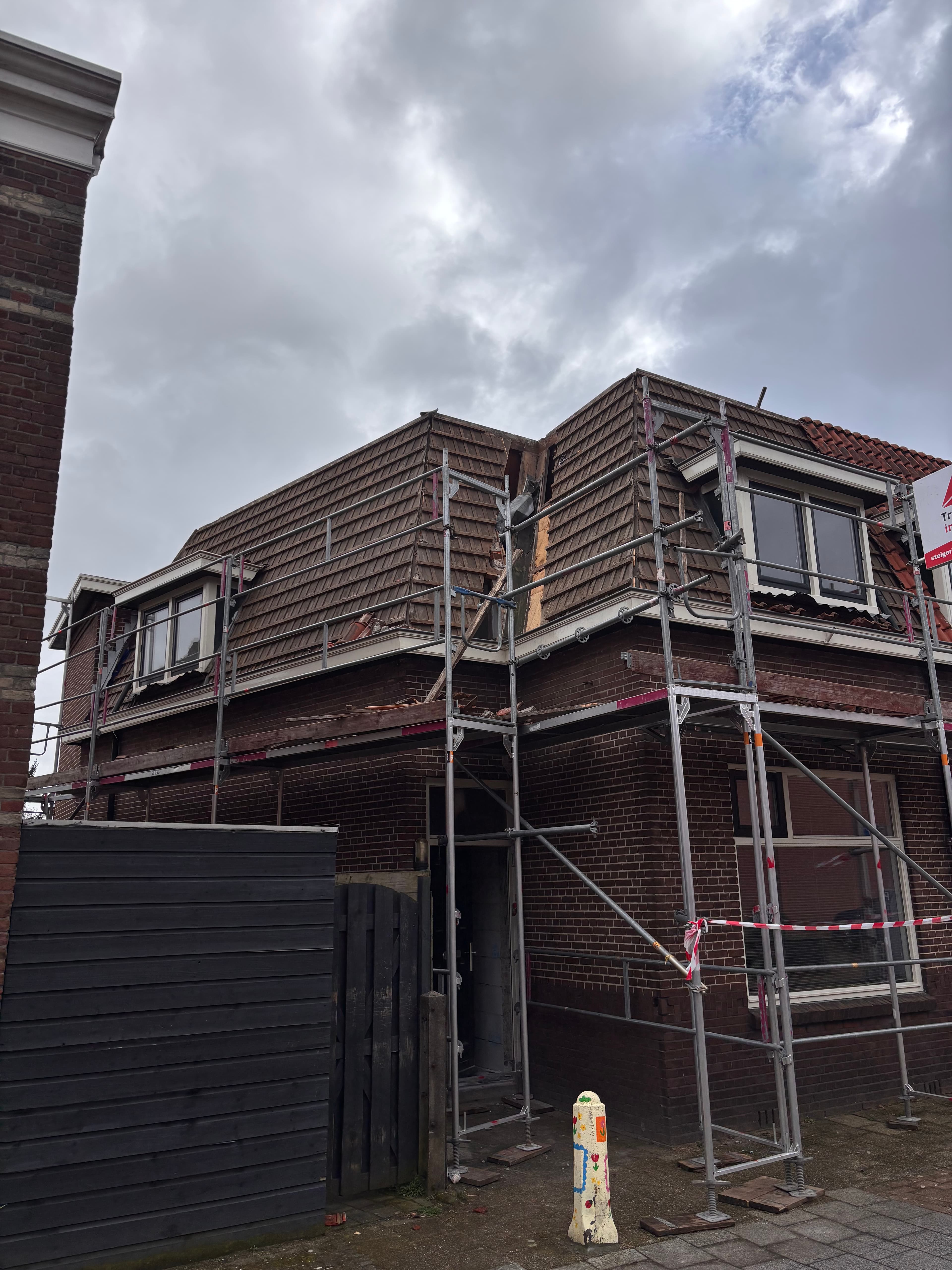 Houtskeletbouw werkzaamheden aan aanbouw